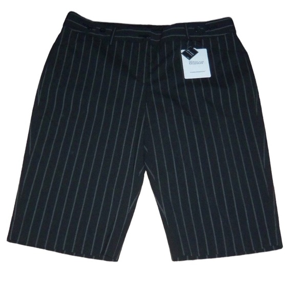 Express Pants - EXPRESS Editor (29x13) Black Striped City Bermuda Shorts - Size 4 - NWT
